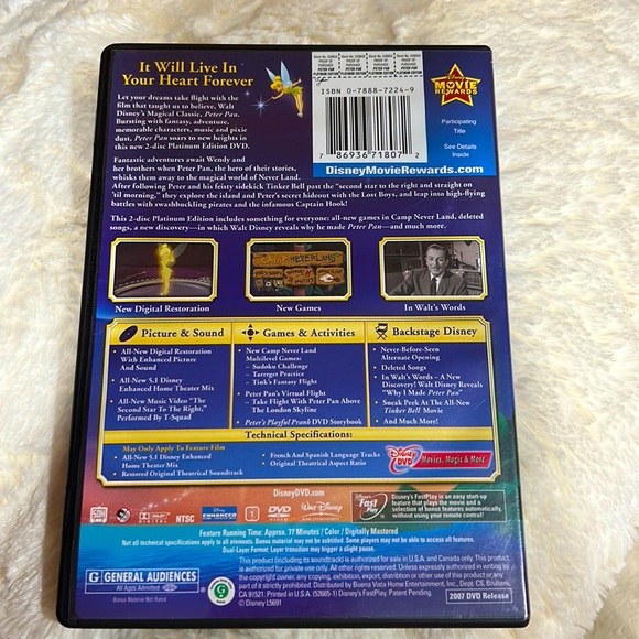 Walt Disney’s Peter Pan 2-disc platinum edition DVD - Picture 4 of 10